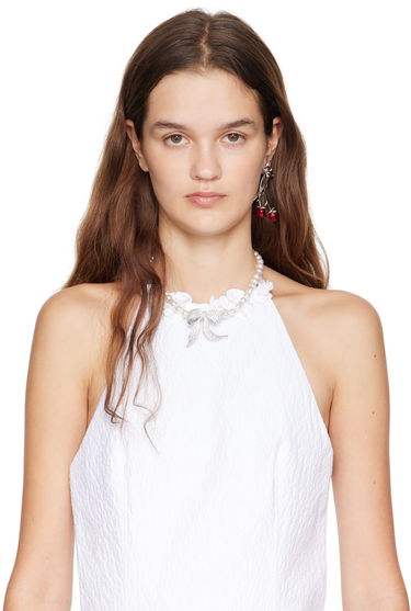 Uhani SHUSHU/TONG SHUSHU/TONG YVMIN Edition Double Rose Bow Earring Rdeča | 22326RED00DL, 2