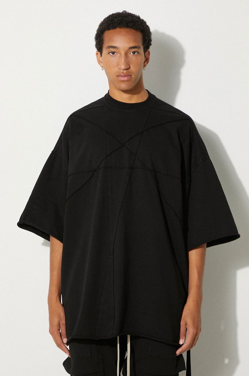 Majica Rick Owens Tommy T-Shirt Črna | DU02D2259.RIGET1