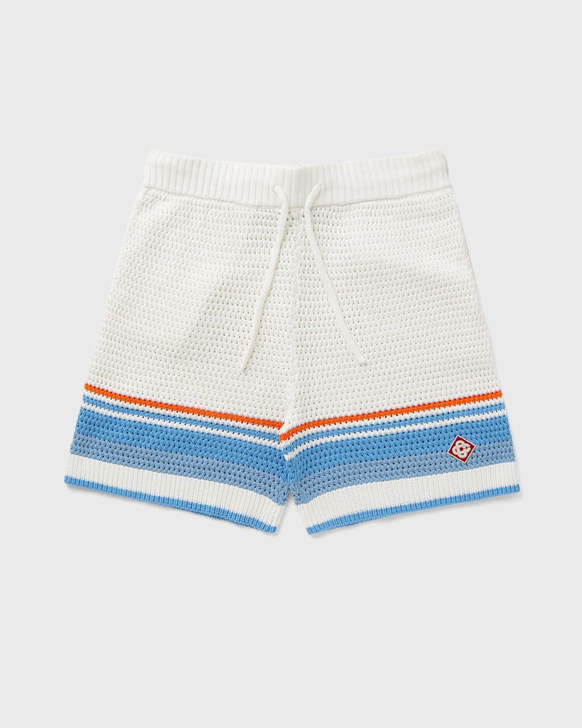 Kratke hlače Casablanca Crochet Knit Striped Lounge Shorts Bela | MPF25-KW-1011-01