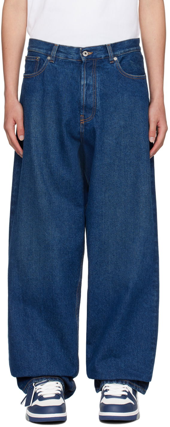 Kavbojke Off-White Off-White Loose Fit Jeans Modra | OMYA180C99DEN0024400
