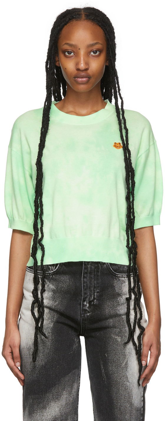 Majica KENZO Tie-Dye Short Sleeve Sweater Zelena | FC52PU6883TF