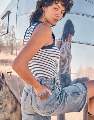 Majica brez rokavov Wrangler Wrangler Ringer Tank Top Modra | 112362567:XXL