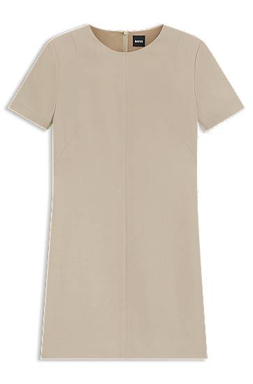 Obleke BOSS Crepe Shift Dress Bež | 50541993