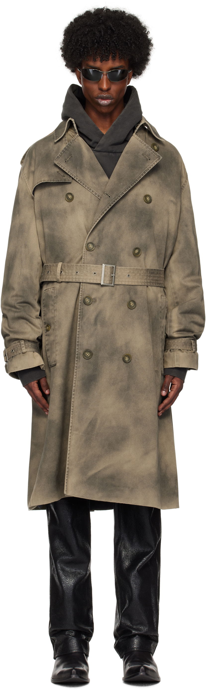 Trenčkot GUESS Washed Trench Coat Rjava | M4BL01WGF40F1WK