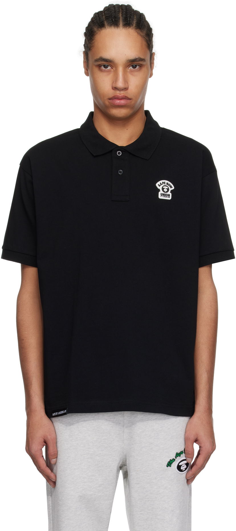 Polo majica AAPE by A Bathing Ape AAPE by A Bathing Ape Main Polo Črna | AAPPOM1662XXNBKX