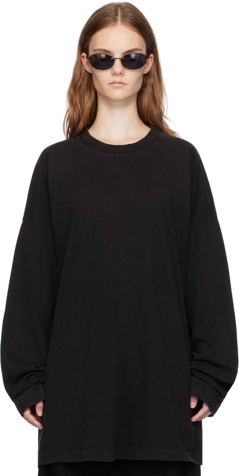 Majica Fear of God Long Sleeve Cotton T-Shirt Črna | FG24FW50-10171HWJ