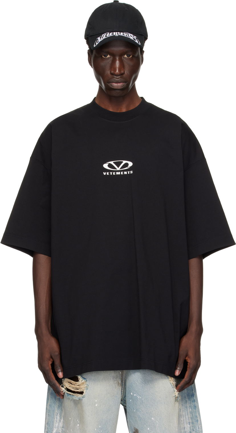 Majica VETEMENTS Oval Logo Oversized T-Shirt Črna | UA66TR605BW