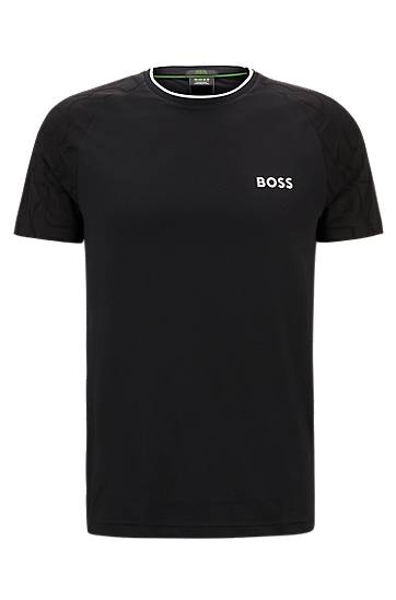 Majica BOSS Matteo Berrettini Stretch-Jersey T-Shirt with Signature Details Črna | 50521983