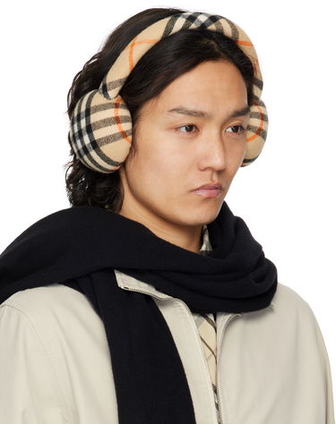 Šala Burberry Burberry Check Wool Earmuffs Bež | 8105109, 3