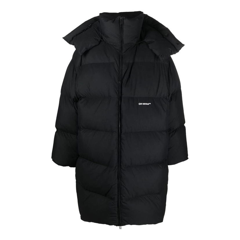 Puhovka Off-White Off-White Padded Hooded Coat Črna | OMED051F22FAB0011001