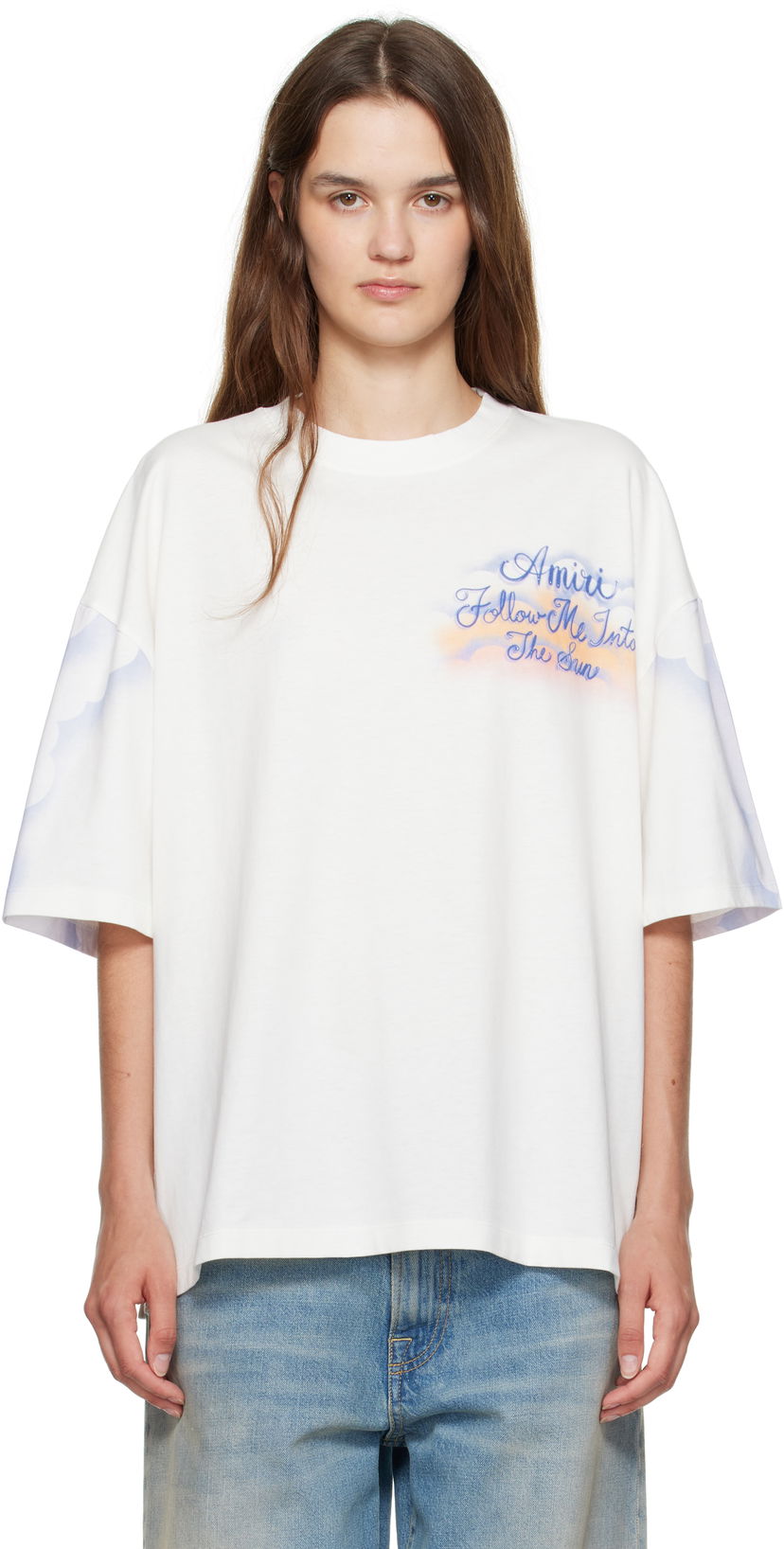 Majica AMIRI AMIRI 'Follow Me' Oversized T-Shirt Bela | AWJYTE1070