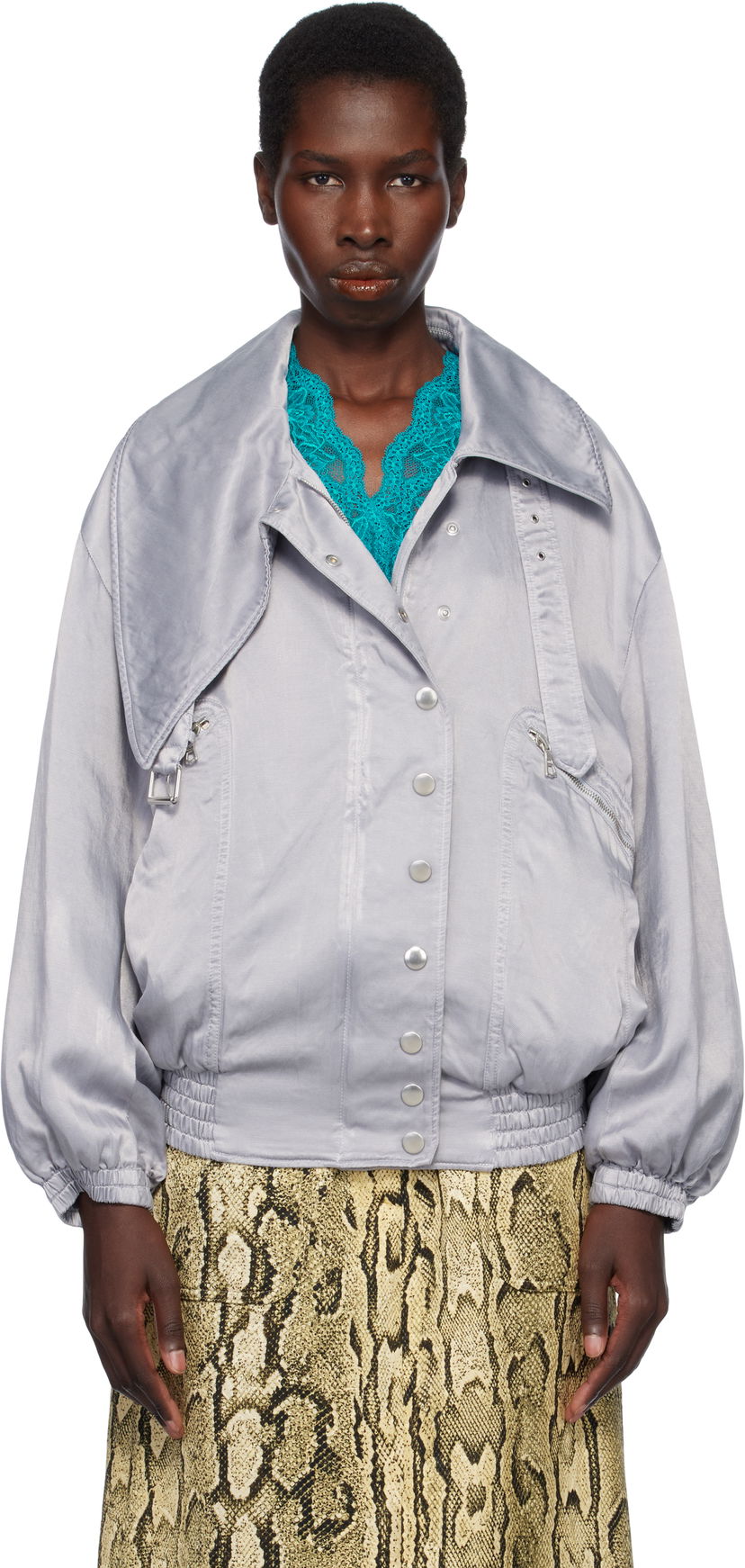 Bomber jakna Dries Van Noten Dries Van Noten Twill Bomber Jacket Siva | 251-010505-1426