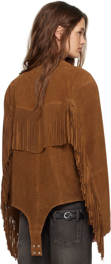 Jakna Coperni Coperni Fringed Suede Jacket Rjava | COPOW37F6036, 2