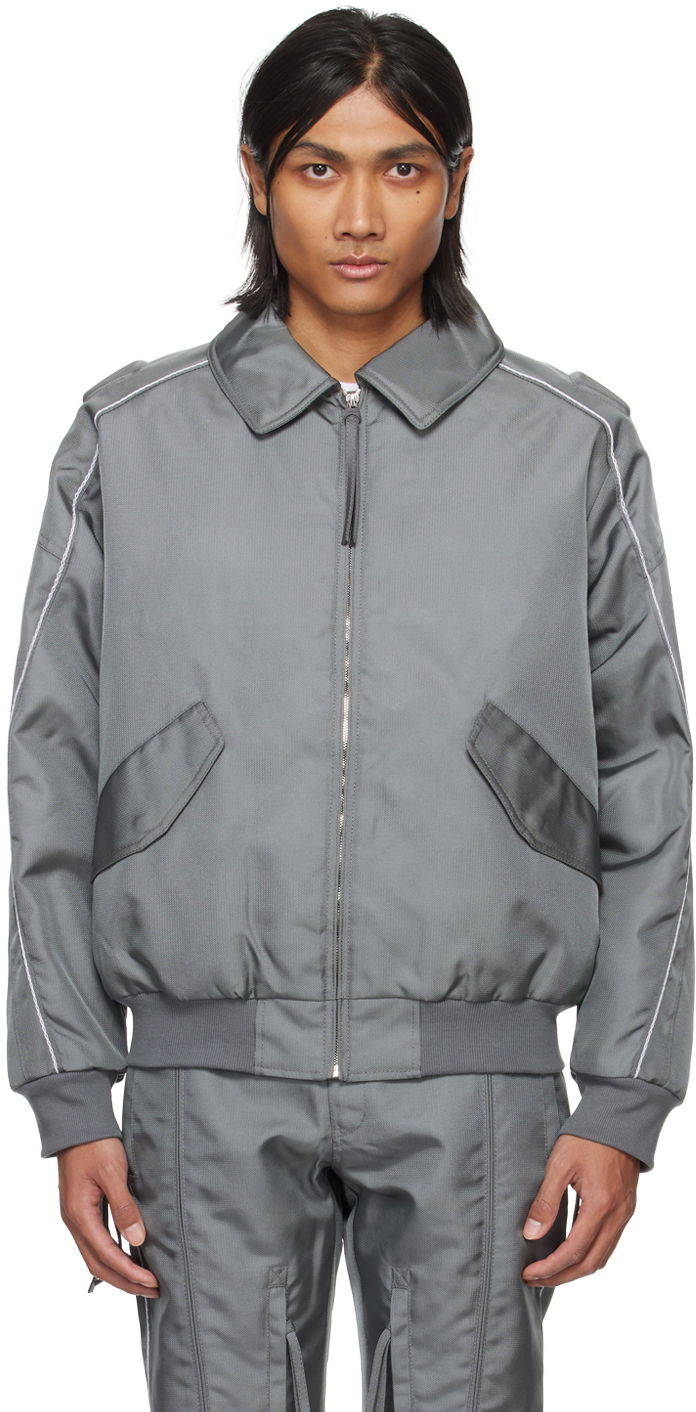 Bomber jakna Kanghyuk Lock Stitched Bomber Jacket Siva | PA24SSJK05