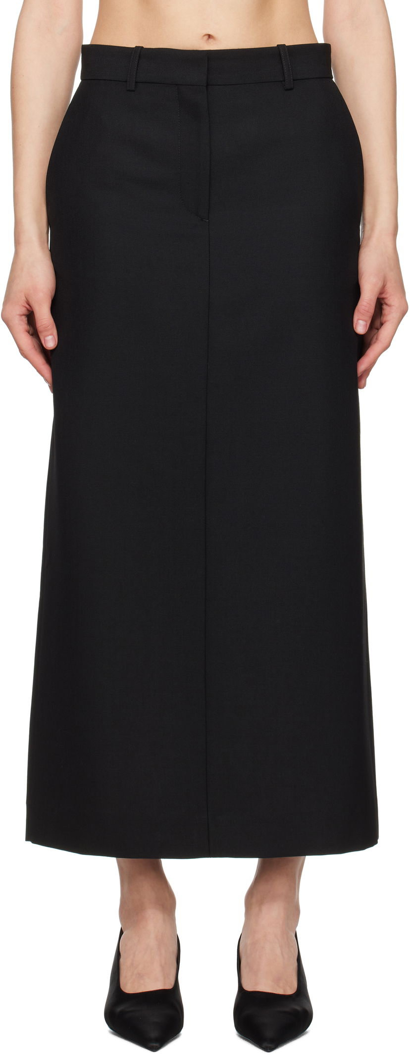 Krila TOTEME TOTEME Low-Waist Straight Maxi Skirt Črna | 251-WRB4288-FB0026
