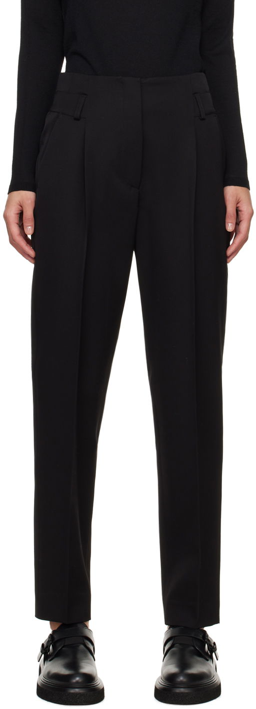 Hlače Max Mara Black Pleated Dress Trousers Črna | 2411131151600