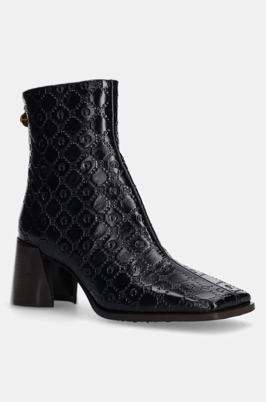 Superge in čevlji Marine Serre Moonogram Embossed Leather Ms Block Boots Črna | WFW037A.CLEA0051, 0