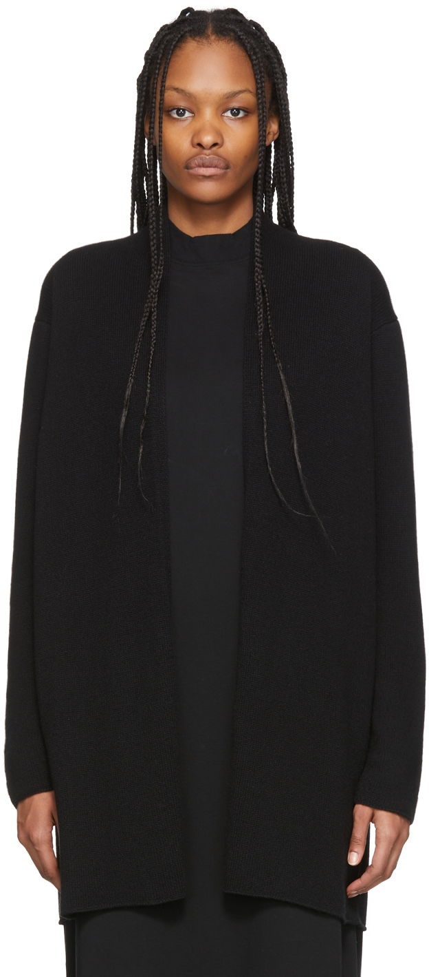 Pleteni pulover The Row Fulham Wool Long Cardigan Črna | 5584-Y187