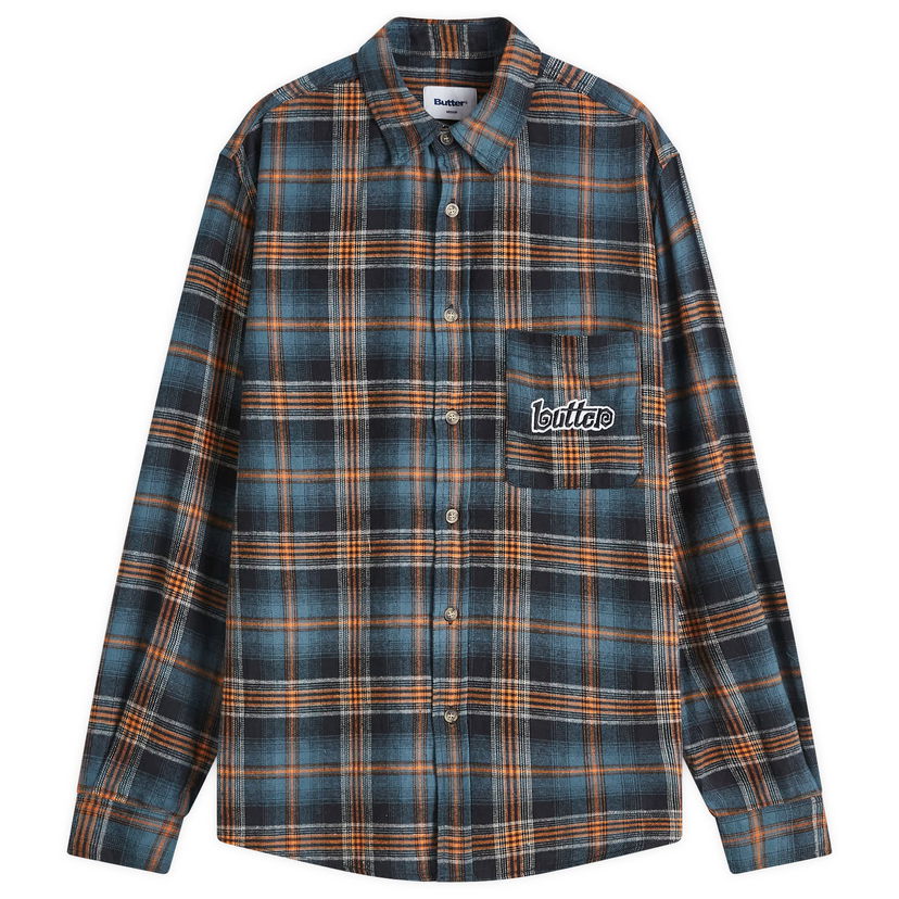 Srajce Butter Goods Swirl Plaid Shirt Modra | BGQ4240100-BLO