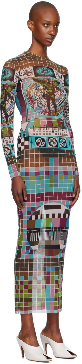 Obleke Jean Paul Gaultier Jean Paul Gaultier Printed Mesh Maxi Dress Večbarvna | 24/31-F-RO264-T569-5090, 1