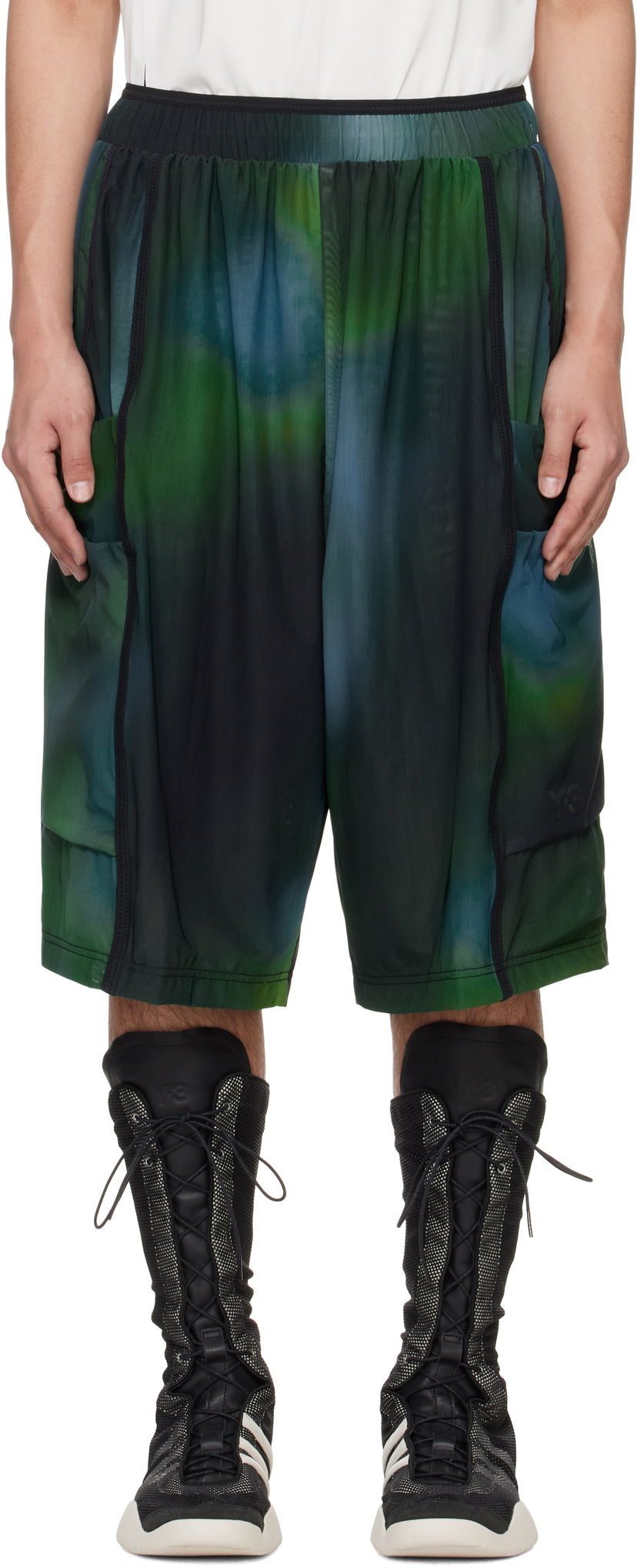 Kratke hlače Y-3 Y-3 Allover Print Mesh Shorts Zelena | JL8302