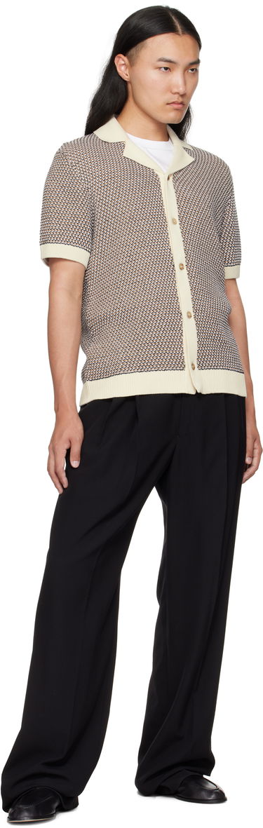 Pleteni pulover BOSS Regular-Fit Knitted Cotton Cardigan Bež | 50543163, 4