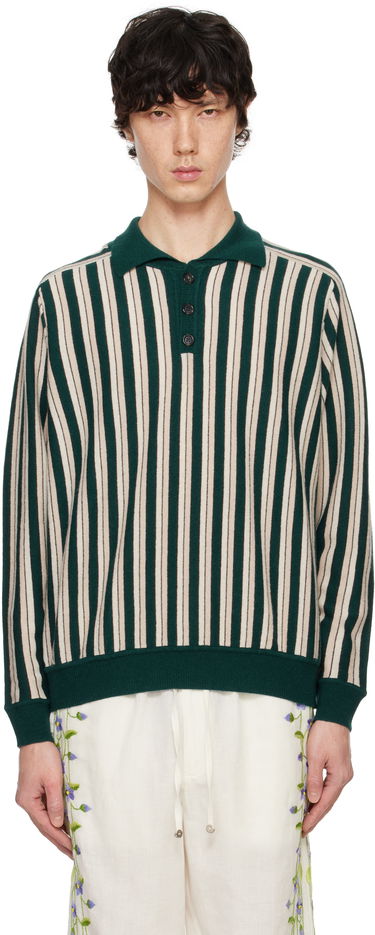 Pleteni pulover Bode Bode Hogan Stripe Polo Zelena | MRF24KT006, 0