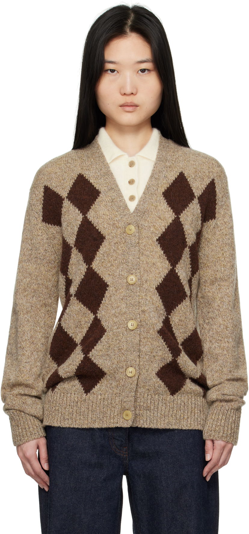 Pleteni pulover &Daughter &Daughter Shetland Argyle Cardigan Rjava | WLR2304