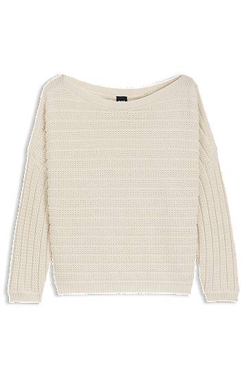 Pleteni pulover BOSS Knitted Sweater with Mixed Structures Bež | 50543049, 0