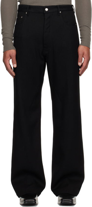 Hlače Rick Owens Concordians Geth Wide-leg Twill Trousers Črna | RU02E1333 WD, 0