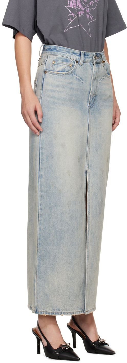 Krila We11done We11done Washed Denim Maxi Skirt Modra | WD-DS2-24-373-W-SK, 1