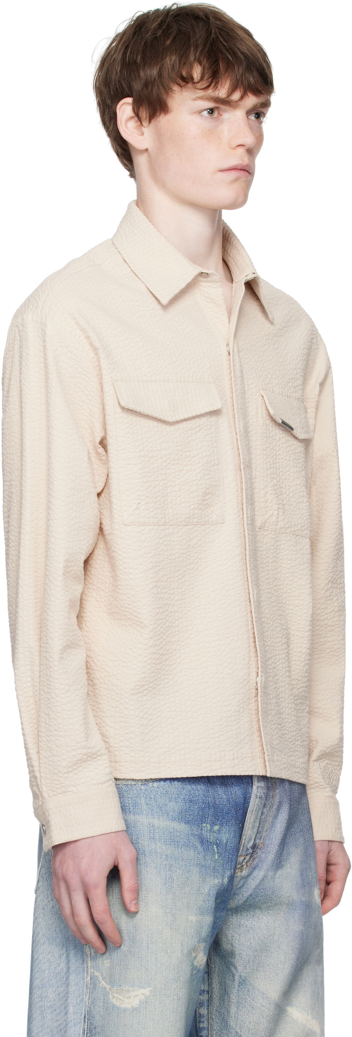 Srajce Represent Clo Represent Textured Long Sleeve Shirt Bež | MLM100312, 1