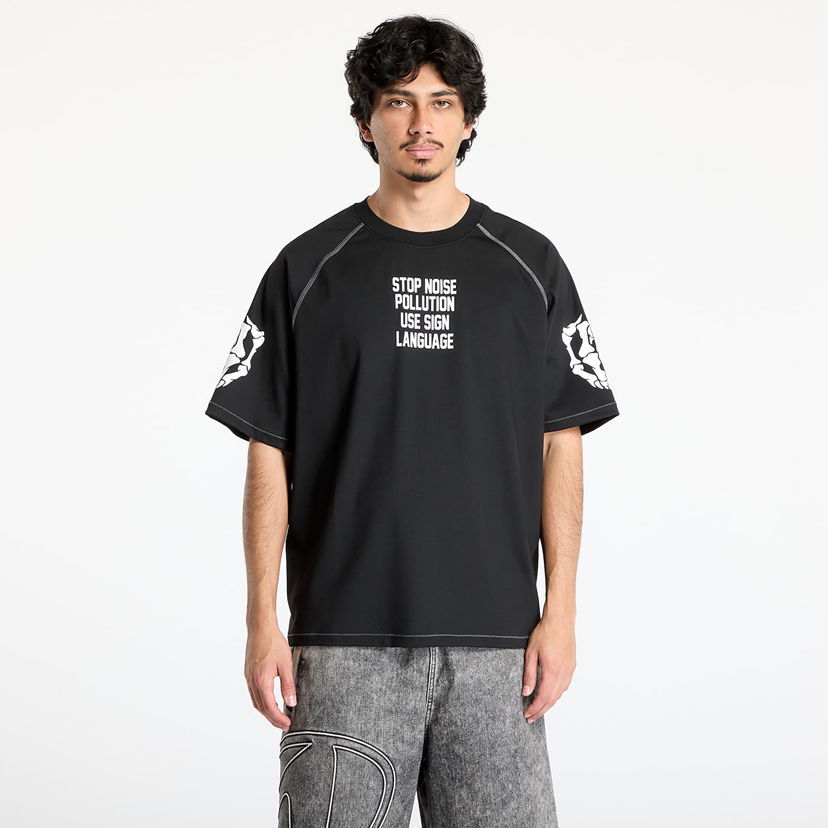 Majica Pleasures PLEASURES Pollution Boxy Raglan T-Shirt Črna | P25SU016 BLACK