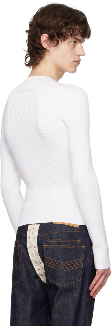 Pleteni pulover Jean Paul Gaultier Jean Paul Gaultier 'The Chevrons' Ribbed Sweater Bela | 25/33-F-TO265-M085-01, 2