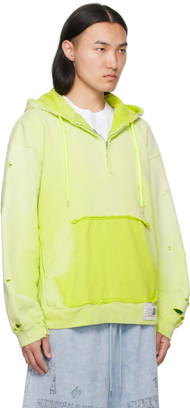 Pulover Maison MIHARA YASUHIRO Maison MIHARA YASUHIRO Sun Faded Half Zip-Up Hoodie Siva | A14HD532, 4