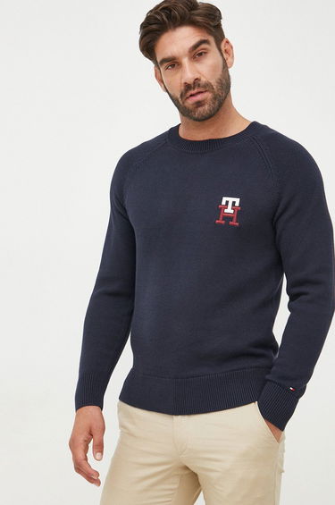 Pleteni pulover Tommy Hilfiger Sweater Mornarica | MW0MW27938.9BYY, 0