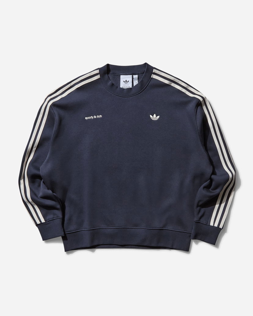 Pleteni pulover adidas Originals Sporty & Rich Sweatshirt Mornarica | JN5331