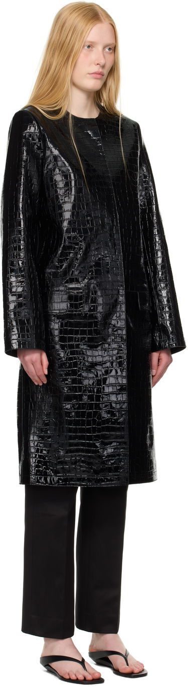 Plašči TOTEME TOTEME Croco-Embossed Leather Coat Črna | 252-WRO0219-LE0129, 4