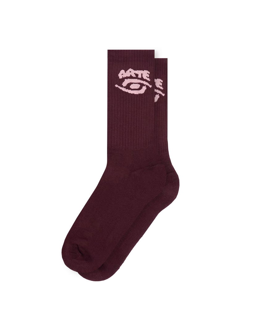 Nogavice Arte Antwerp Arte Antwerp Eye Crew Socks Bordo | AW25-237M-BOR