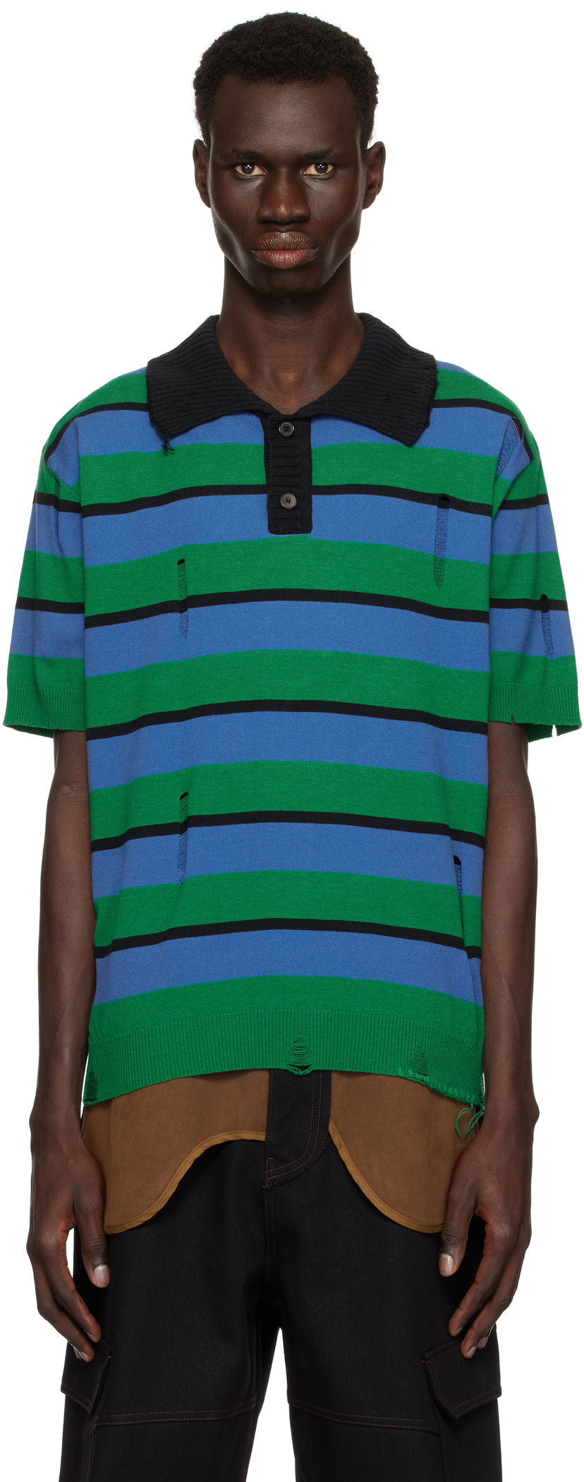 Polo majica Andersson Bell Andersson Bell Damaged Stripe Knit Polo Večbarvna | atb1242m