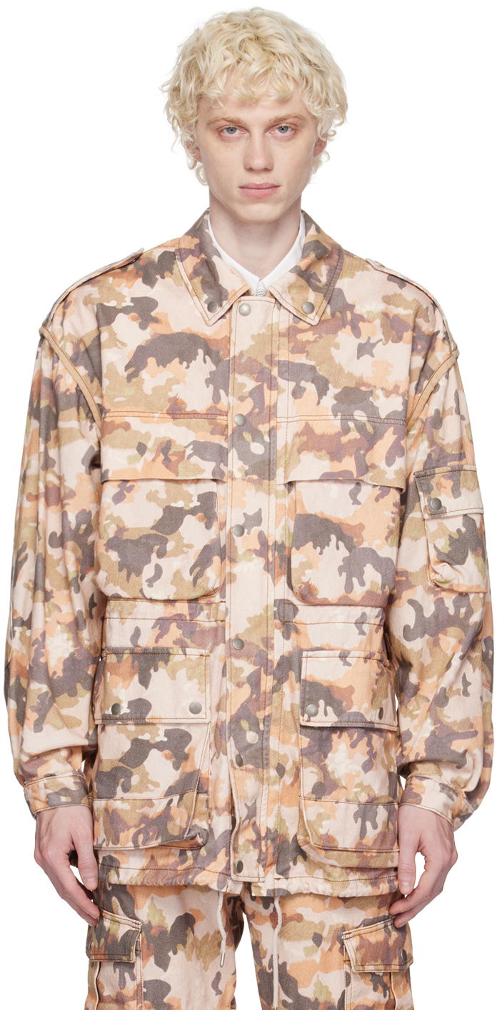 Jakna ISABEL MARANT Camouflage Print Cotton Jacket Bež | 23EVE0104HA-A2G04H