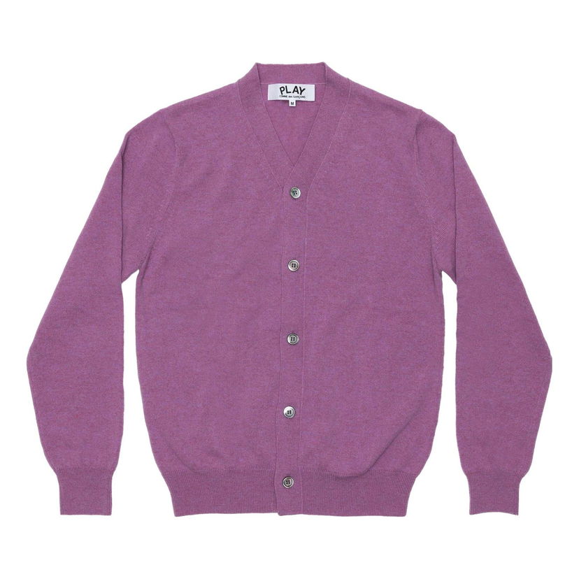 Pleteni pulover Comme des Garçons PLAY Cardigan With Sleeve Emblem Lila | AZ-N092-051-4