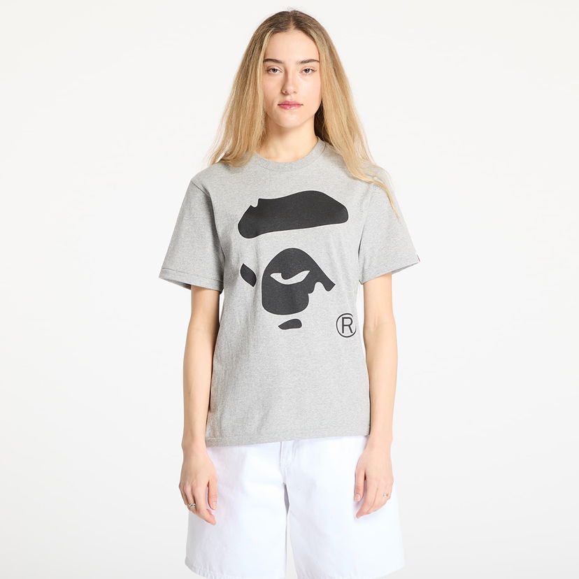 Majica BAPE A BATHING APE Ape Face T-Shirt Siva | 001TEL301003MGRA