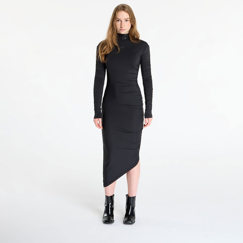 Obleke adidas Originals Ruched Maxi Dress Črna | JW2806