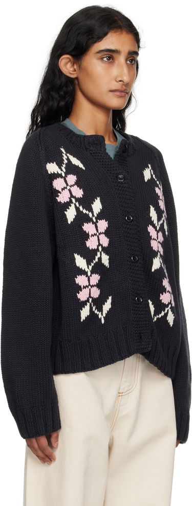 Pleteni pulover YMC YMC Atomic Knit Cardigan Črna | Q8YME, 1