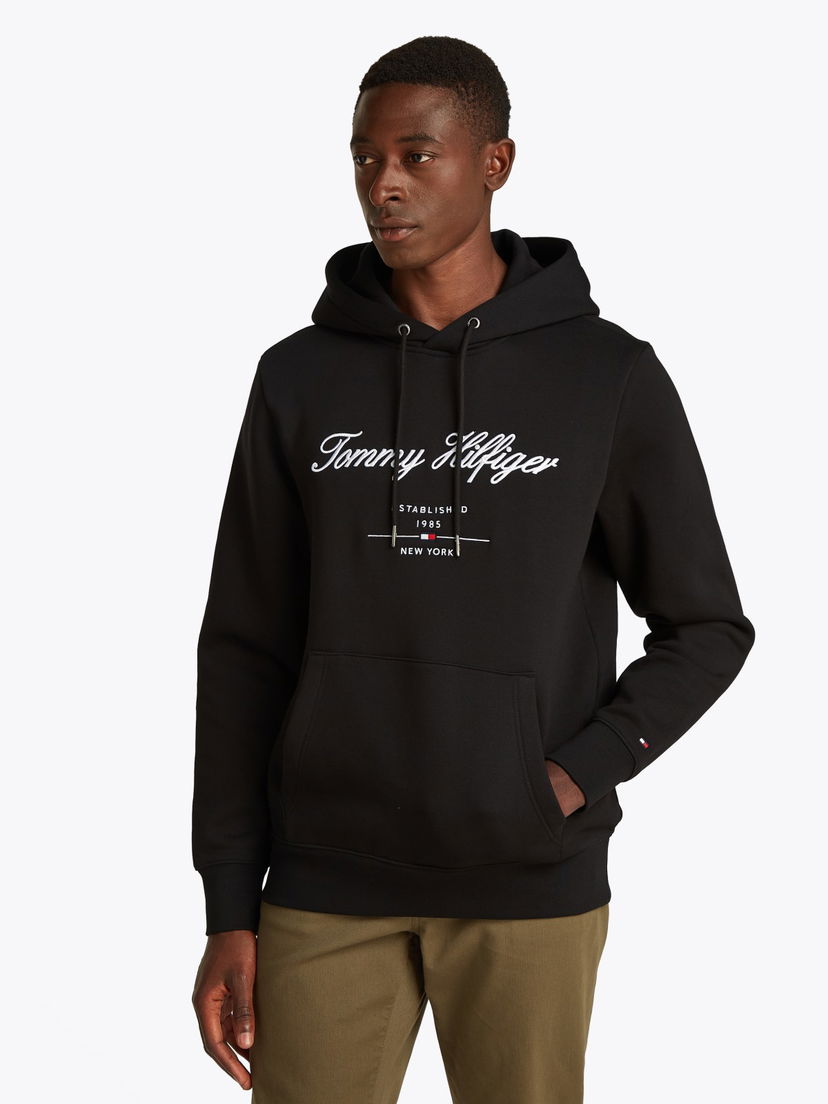 Pulover Tommy Hilfiger Tommy Hilfiger Script Logo Hoodie Črna | MW0MW33631BDS