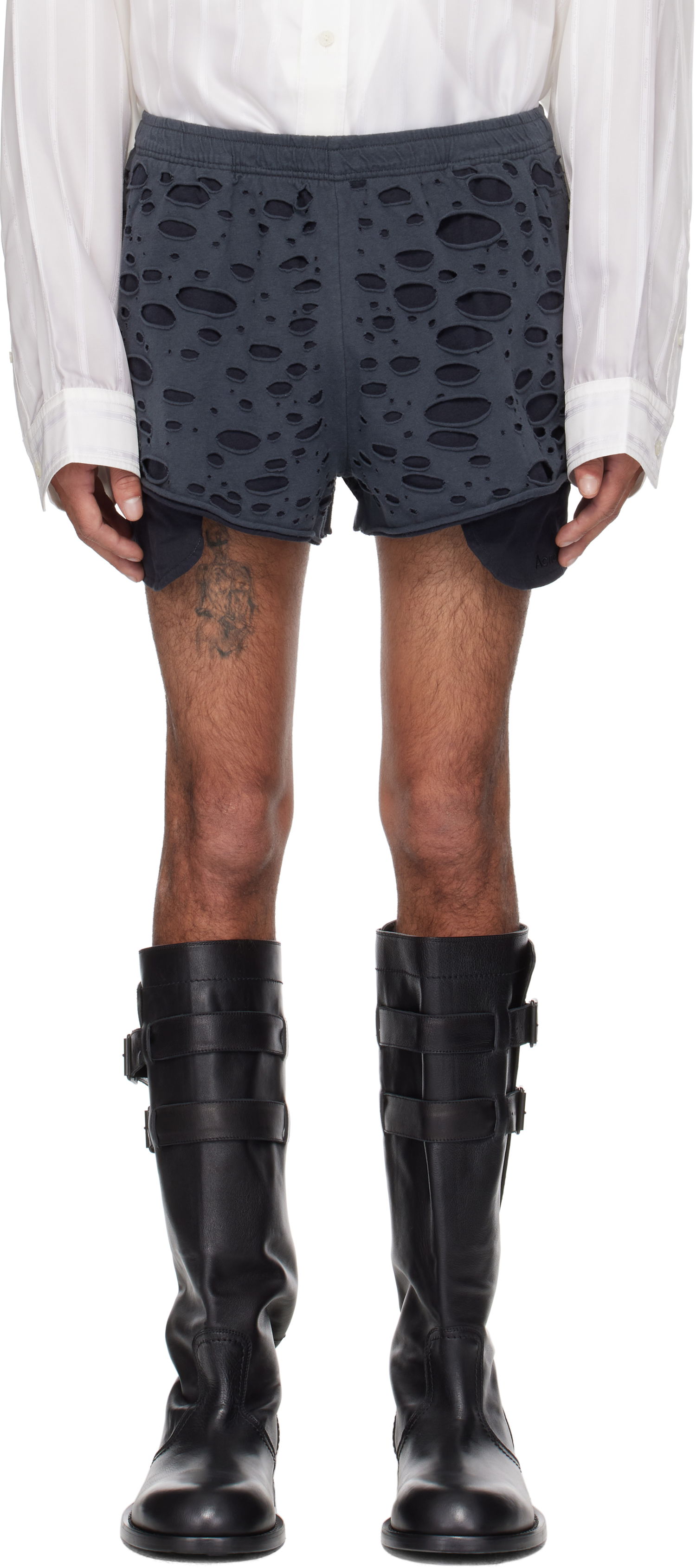 Kratke hlače Acne Studios Acne Studios Distressed Shorts Siva | BE0187-, 0