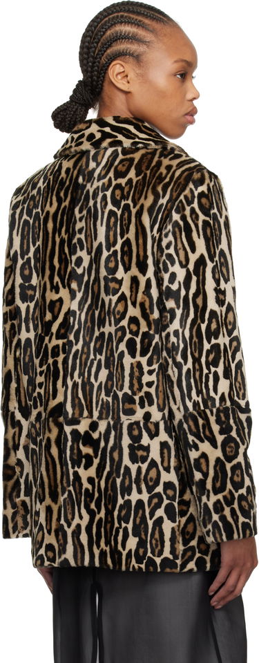 Plašči RE/DONE Re/Done Leopard Print Shearling Peacoat Bež | 817-06WLEOPCT, 2