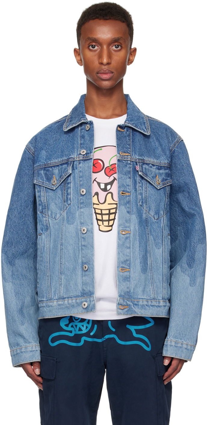 Jakna BBC IceCream ICECREAM Lazer Drip Trucker Denim Jacket Modra | IC24369