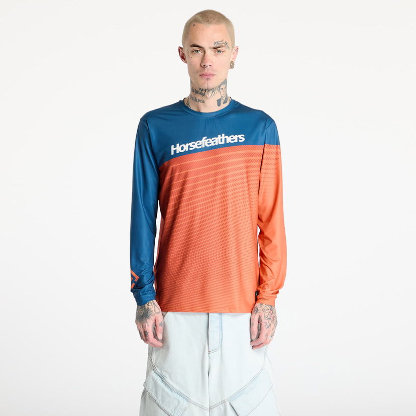 Dres Horsefeathers Horsefeathers Quantum Long Sleeve Bike Jersey Modra | TM069C